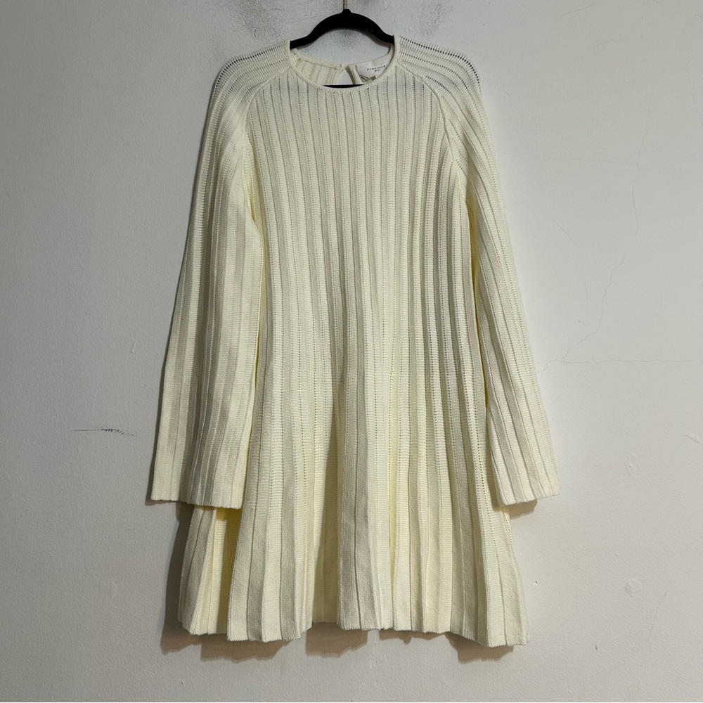 Tuckernuck Pomander Place Adi Cream Ivory Ribbed Knit Sweater Dress XXL